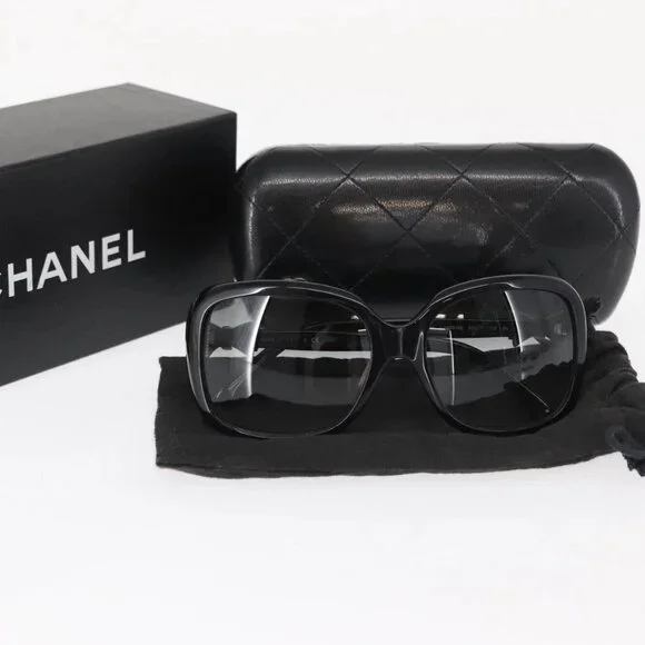 CHANEL Sunglasses plastic Black CC Auth ka959V - Picture 12 of 15